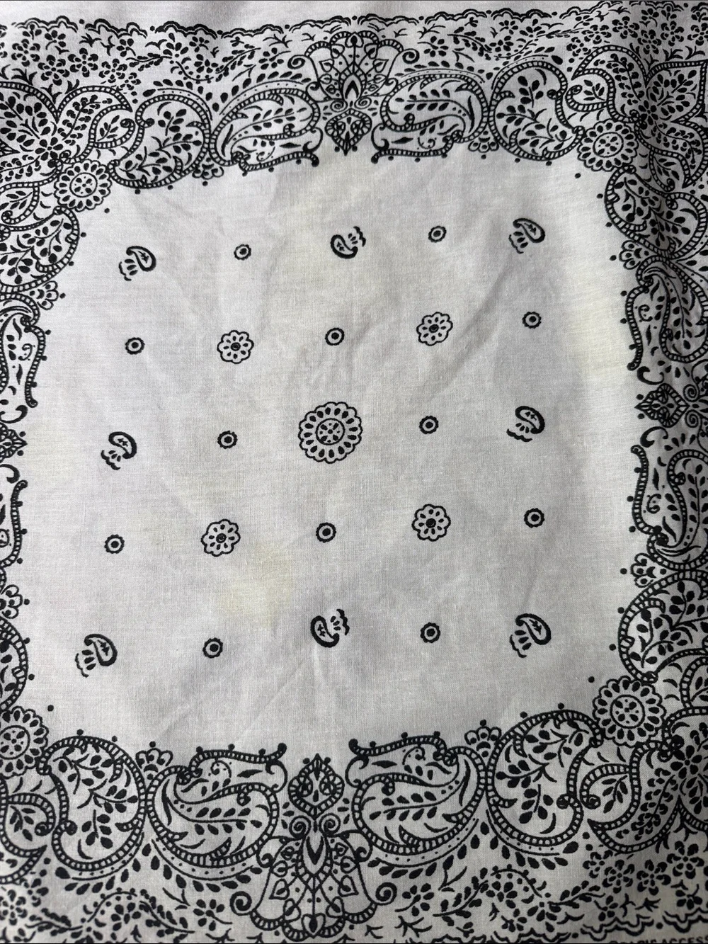 Vintage Paris Accessories White Paisley Bandana Scarf 20